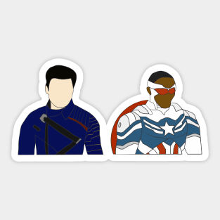 bucky and sam Sticker